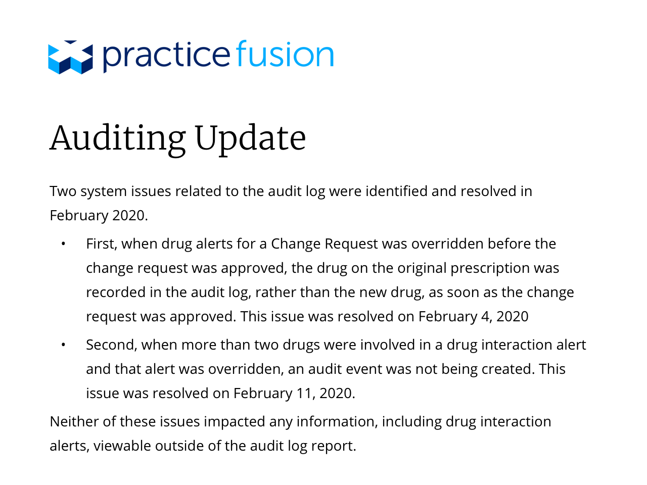Auditing Update