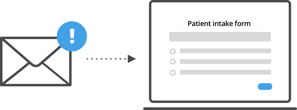 Graphic of a sample digital patient intake form.
